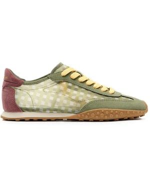 HOFF Bridge Gingham-Pattern Panelled Trainers - Green