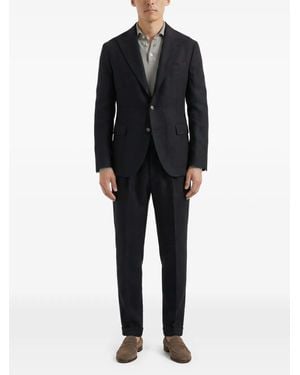 Brunello Cucinelli Single-Breasted Pleated Suit - Black