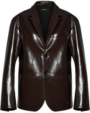 ANOUKI Faux-Leather Blazer - Black