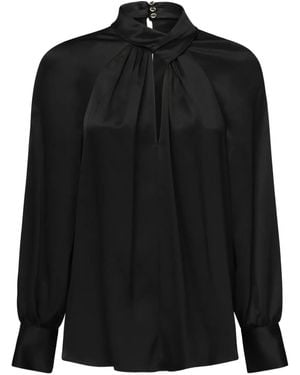 Marciano High-Neck Keyhole Blouse - Black