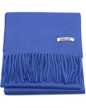 AURALEE Fringed Scarf - Blue