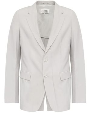 MM6 by Maison Margiela Virgin Wool-Blend Blazer - White