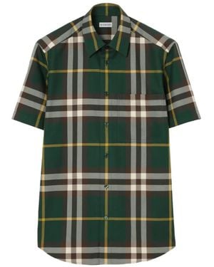Burberry Regular-Fit Check Cotton Twill Shirt - Green