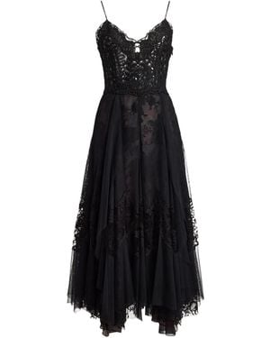Ralph Lauren Lace-Embellished Tiered Maxi Dress - Black