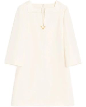 Valentino Garavani Mini V-Logo-Detail Dress - White