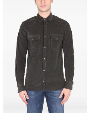 PT Torino Pocket Hemd aus Cord - Schwarz