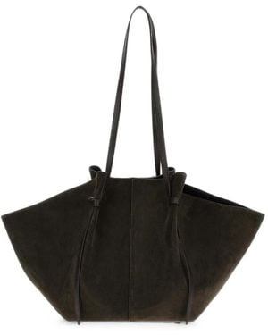 Yuzefi Large Mochi Suede Shoulder Bag - Black