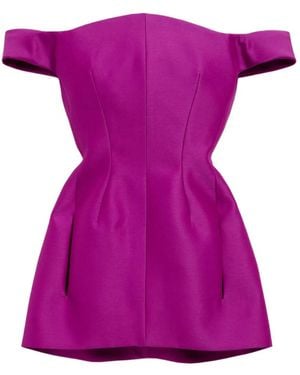 Balenciaga Off-Shoulder Mini Dress - Purple