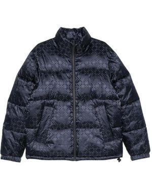Sandro Geometric-Pattern Padded Jacket - Blue