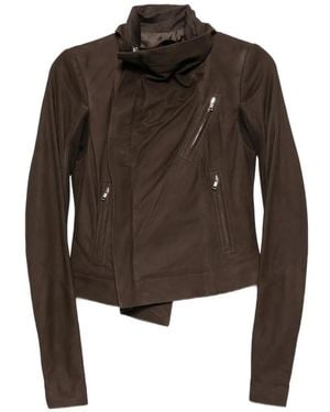 Rick Owens Veste À Col Cheminée - Brown