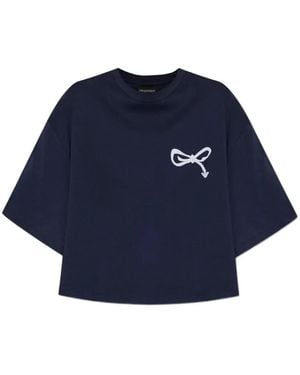 Emporio Armani Bow-Detail T-Shirt - Blue