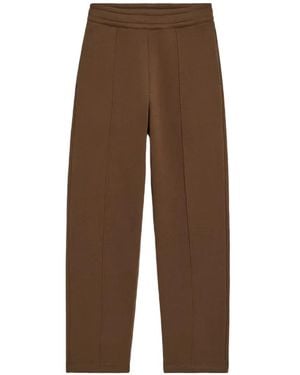Ami Paris Cotton Track Pants With Embossed Ami De Coeur - Brown