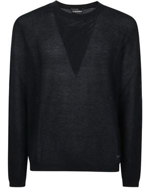 Emporio Armani Pullover Mit V-Ausschnitt - Blau