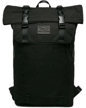Doughnut Christopher Buckle-Fastening Logo-Patch Backpack - Black