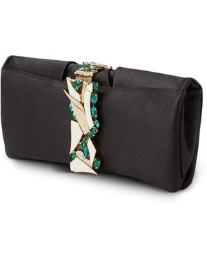 L'ALINGI Oasis Clutch Aus Satin Mit Schmucksteinen - Schwarz
