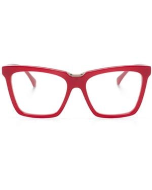 Max Mara Eyewear Logo-Print Cat-Eye Frame Glasses - Red