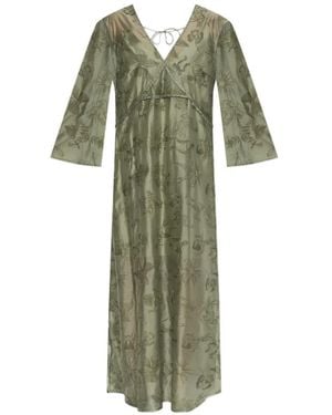 Munthe Boris Embroidered Maxi Dress - Green
