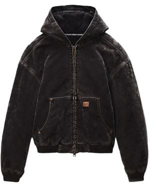 Alexander Wang Flocked Oversized Denim Jacket - Black