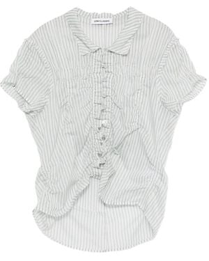 Low Classic Ruffled Striped Shirt - White