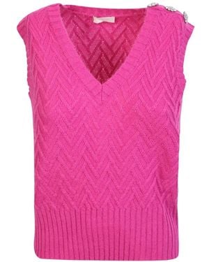 Liu Jo Chaleco Con Cuello En V - Rosa