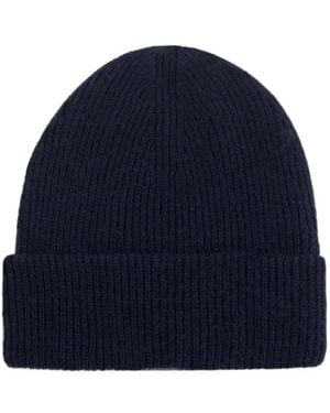 Hartford Ribbed-Knit Wool Beanie Hat - Blue