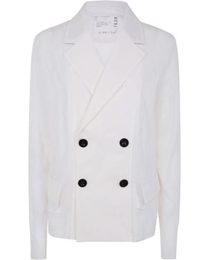 Sacai Double-Breasted Jacket - White