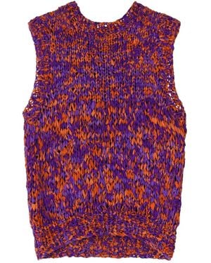 Dries Van Noten Mouwloze Katoenen Trui - Rood