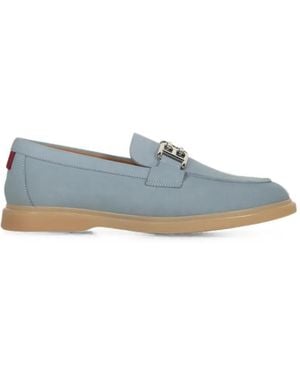 Bally Logo-Plaque Leather Loafers - Blue