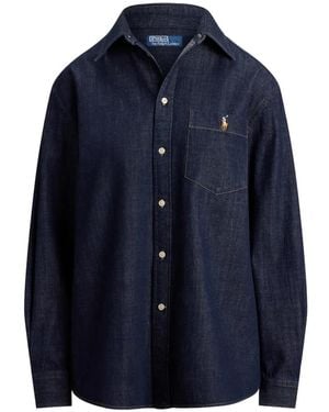 Polo Ralph Lauren Logo-Embroidered Pocket Shirt - Blue
