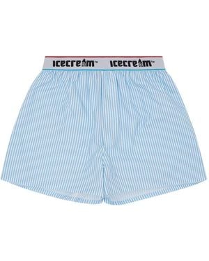 ICECREAM Logo-Waistband Shorts - Blue