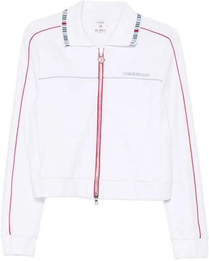 CASABLANCA Piping-Detail Collared Jacket - White