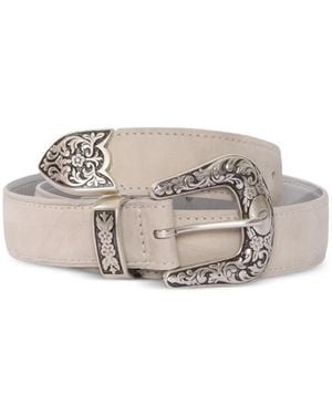 Orciani Floral Embossed Belt - Gray