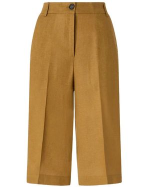 Pinko Button Linen Shorts - Brown