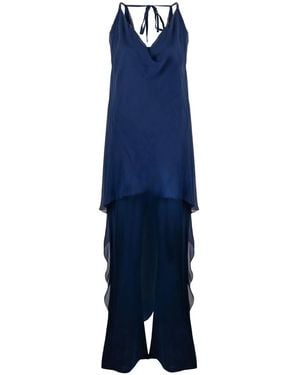 Alberta Ferretti カウルネック ドレス - ブルー