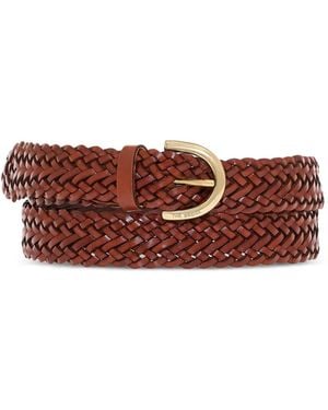 The Bridge Woven Leather Belt - Brown