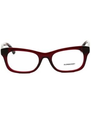 Burberry Rectangle-Frame Glasses - Red