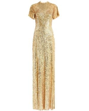 Jenny Packham Jourdain Sequin-Embellishment Maxi Dress - Metallic