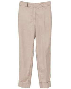 Peserico Turn-Up Cuff Pants - Natural