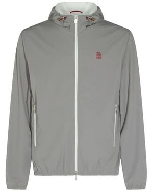 Brunello Cucinelli Waterproof Jacket With Hood - Grey