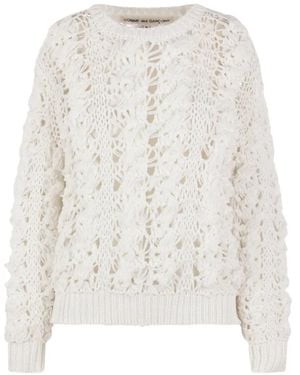 Comme des Garçons Pullover Mit Lochstrickmuster - Weiß