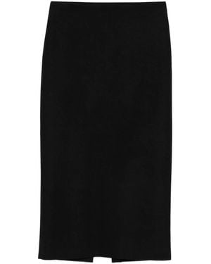 THE M.. Jupe Droite À Taille Haute - Noir