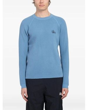 Stussy Waffle-Knit Jumper - Blue