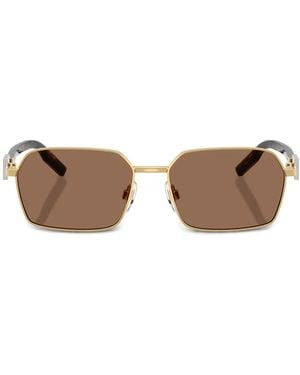 Dolce & Gabbana Wire-Frame Rectangular Sunglasses - Brown
