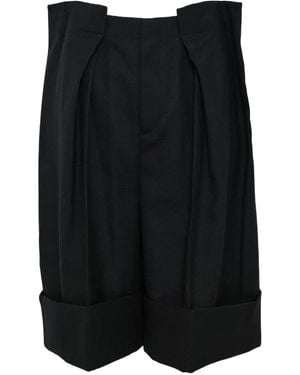 Enfold Pleat-Detailed Bermuda Shorts - Black