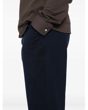 Brunello Cucinelli Press-Crease Cotton Trousers - Blue