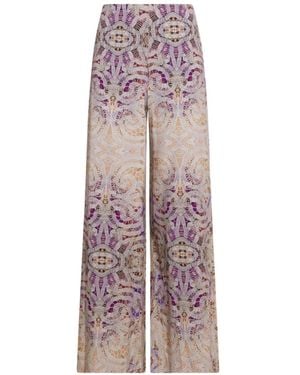 Pierre Louis Mascia Adanastr Mosaic High-Waisted Trousers - Purple