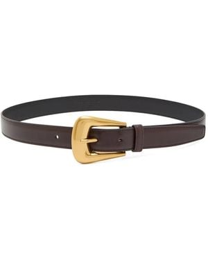 Saint Laurent Folk Buckle Belt - White