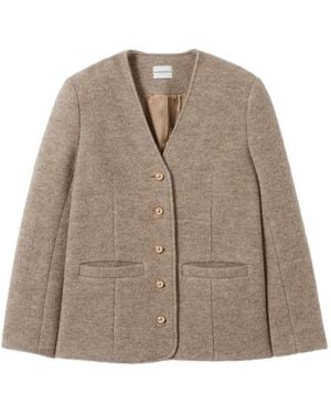 Claudie Pierlot Geknöpfte Jacke Mit V-Ausschnitt - Braun