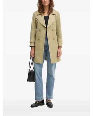 Sisley Belted Double-Breasted Trench Coat - White