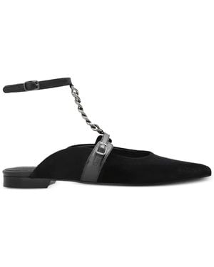 Munthe Chain-Embellished Flat Mules - Black